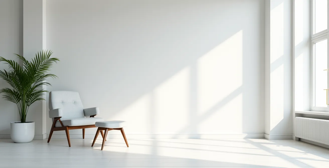 Espace de bureau moderne épuré en perspective